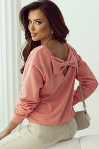 Pale Chestnut Bowknot Dewback Round Neck Sweatshirt | Arrow Boutique | | Arrow Women's Boutique