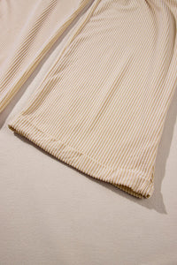 Parchment Corded Tie Straps V Neck Wide Leg Jumpsuit | Arrow Boutique | | Arrow Women's Boutique