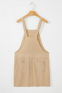 Parchment Side Buttons Sleeveless Overall Mini Dress | Arrow Boutique | | Arrow Women's Boutique