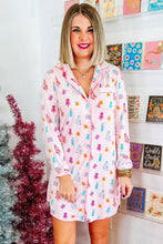 Load image into Gallery viewer, Pink Christmas Twinkle Tree Print Shirt Sleep Dress | Arrow Boutique | | Arrow Women&#39;s Boutique