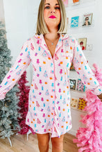 Load image into Gallery viewer, Pink Christmas Twinkle Tree Print Shirt Sleep Dress | Arrow Boutique | | Arrow Women&#39;s Boutique