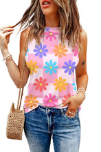 Load image into Gallery viewer, Pink Floral Print Round Neck Sleeveless Top | Arrow Boutique | | Arrow Women&#39;s Boutique