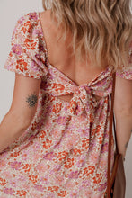 Load image into Gallery viewer, Pink Floral Square Neck Knotted Ruffle Midi Dress | Arrow Boutique | | Arrow Women&#39;s Boutique