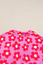 Load image into Gallery viewer, Pink Flower Print Short Sleeve Shirt Pajamas Set | Arrow Boutique | | Arrow Women&#39;s Boutique