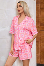 Load image into Gallery viewer, Pink Flower Print Short Sleeve Shirt Pajamas Set | Arrow Boutique | | Arrow Women&#39;s Boutique