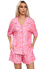 Load image into Gallery viewer, Pink Flower Print Short Sleeve Shirt Pajamas Set | Arrow Boutique | | Arrow Women&#39;s Boutique