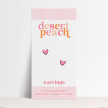 Load image into Gallery viewer, Pink Hearts Stud Earrings | Desert Peach | | Arrow Women&#39;s Boutique