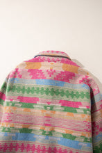 Load image into Gallery viewer, Pink Plus Size Aztec Printed Flap Pocket Shacket | Arrow Boutique | | Arrow Women&#39;s Boutique