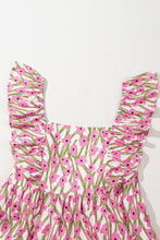 Load image into Gallery viewer, Pink Plus Size Ruffle Trim Square Neck High Waist Floral Maxi Dress | Arrow Boutique | | Arrow Women&#39;s Boutique