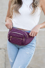 Load image into Gallery viewer, Quilted Belt Sling Bum Bag | Aili&#39;s Corner | Plum OneSize | Arrow Women&#39;s Boutique