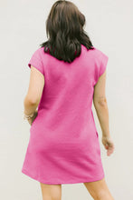 Load image into Gallery viewer, Sachet Pink Textured Cap Sleeve T Shirt Dress | Arrow Boutique | | Arrow Women&#39;s Boutique