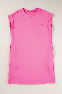 Sachet Pink Textured Cap Sleeve T Shirt Dress | Arrow Boutique | | Arrow Women's Boutique