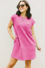 Load image into Gallery viewer, Sachet Pink Textured Cap Sleeve T Shirt Dress | Arrow Boutique | | Arrow Women&#39;s Boutique