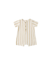 Load image into Gallery viewer, Short Sleeve Woven Romper Summer Stripe Quincy Mae | Quincy Mae | | Arrow Women's Boutique
