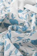 Load image into Gallery viewer, Sky Blue Floral Contrast Bow Puff Sleeve Mini Dress | Arrow Boutique | | Arrow Women&#39;s Boutique