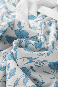 Sky Blue Floral Contrast Bow Puff Sleeve Mini Dress | Arrow Boutique | | Arrow Women's Boutique