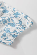 Load image into Gallery viewer, Sky Blue Floral Contrast Bow Puff Sleeve Mini Dress | Arrow Boutique | | Arrow Women&#39;s Boutique
