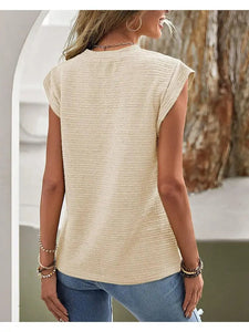 Stripe Textured Short Sleeve Shirt | Pretty Bash | | Arrow Women's Boutique
