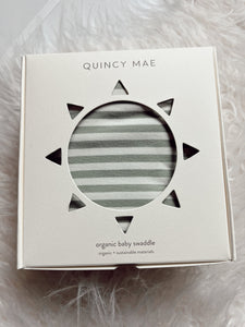 Swaddle Blanket | Sage Stripe Quincy Mae | Quincy Mae | | Arrow Women's Boutique