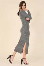 Load image into Gallery viewer, V-Neck Sweater Maxi Dress | Lilou | Grey S | Arrow Women&#39;s Boutique
