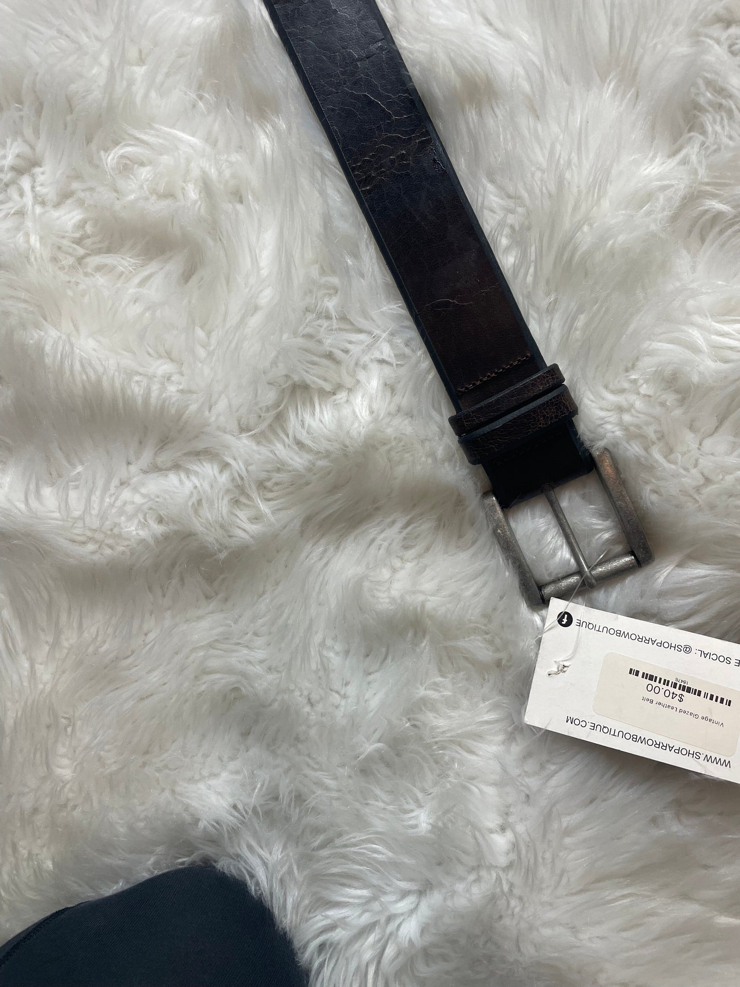 Vintage Glazed Leather Belt | Normal Brand | | Arrow Women's Boutique