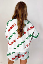 Load image into Gallery viewer, White Christmas HOHOHO Print Drop Shoulder Pullover and Casual Shorts Set | Arrow Boutique | | Arrow Women&#39;s Boutique