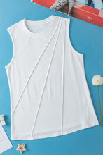Load image into Gallery viewer, White Crew Neck Pleated Tank Top | Arrow Boutique | | Arrow Women&#39;s Boutique