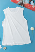 Load image into Gallery viewer, White Crew Neck Pleated Tank Top | Arrow Boutique | | Arrow Women&#39;s Boutique