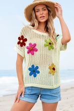 Load image into Gallery viewer, White Crochet Flower Hollow-out Sweater T Shirt | Arrow Boutique | | Arrow Women&#39;s Boutique