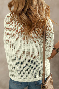 White Crochet Flower Hollow-out Sweater T Shirt | Arrow Boutique | | Arrow Women's Boutique