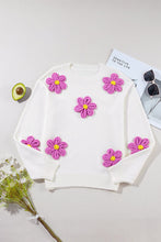 Load image into Gallery viewer, White Floral Crochet Chunky Knit Sweater | Arrow Boutique | | Arrow Women&#39;s Boutique