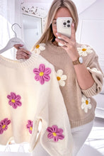 Load image into Gallery viewer, White Floral Crochet Chunky Knit Sweater | Arrow Boutique | | Arrow Women&#39;s Boutique