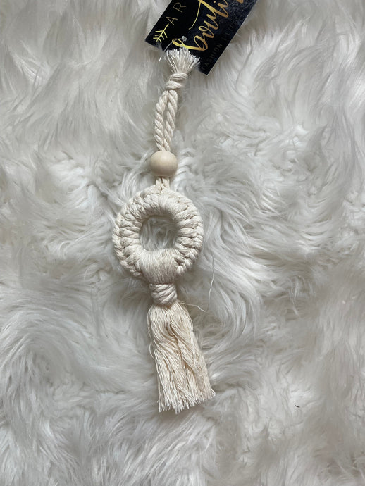 White Round Tassel Ornament | Arrow Boutique | | Arrow Women's Boutique