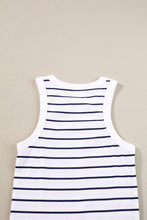 Load image into Gallery viewer, White Stripe Ribbed Knit Tank Mini Dress | Arrow Boutique | | Arrow Women&#39;s Boutique