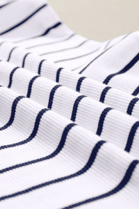 White Stripe Ribbed Knit Tank Mini Dress | Arrow Boutique | | Arrow Women's Boutique