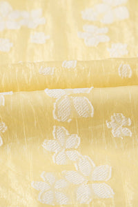 Yellow Boho Flower Jacquard Puff Sleeve Square Neck Mini Dress | Arrow Boutique | | Arrow Women's Boutique