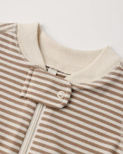 Load image into Gallery viewer, Zip Long Sleeve Sleeper Almond Stripe | Quincy Mae | Quincy Mae | | Arrow Women's Boutique