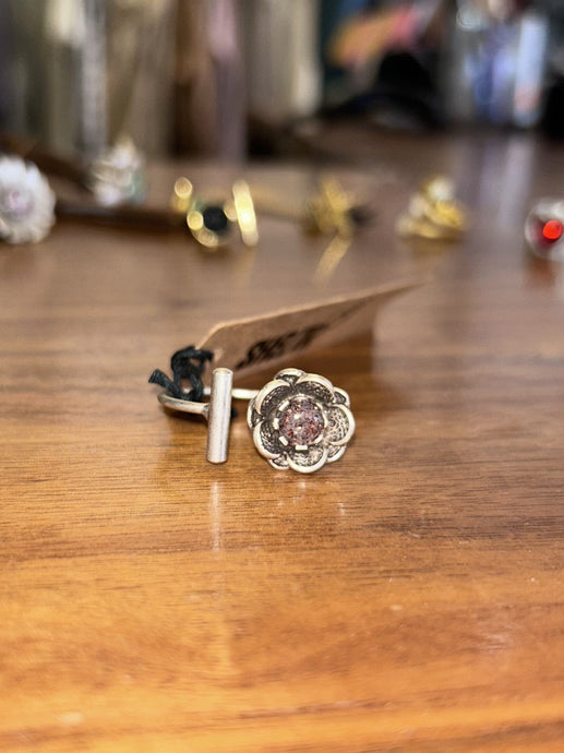 Antique Silver Plated Purple Flower Adjustable Ring | Sheltr | | Arrow Women's Boutique