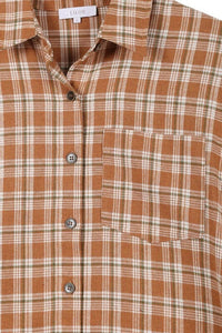 Autumn beige plaid shirts | Lilou | | Arrow Women's Boutique