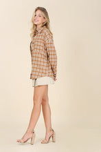 Load image into Gallery viewer, Autumn beige plaid shirts | Lilou | | Arrow Women&#39;s Boutique