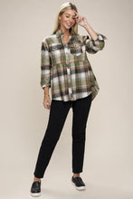 Load image into Gallery viewer, Checked Pocket long sleeve shirt | Nuvi Apparel | | Arrow Women&#39;s Boutique