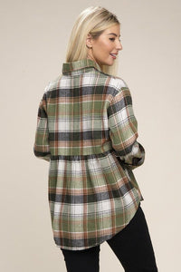 Checked Pocket long sleeve shirt | Nuvi Apparel | | Arrow Women's Boutique