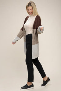 Color Block Open Front Cardigan | Nuvi Apparel | | Arrow Women's Boutique
