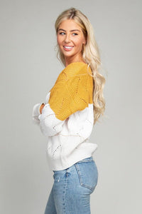 Color Block V neck Knit | Nuvi Apparel | | Arrow Women's Boutique