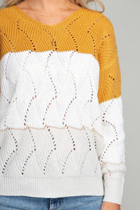 Color Block V neck Knit | Nuvi Apparel | | Arrow Women's Boutique