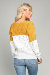 Color Block V neck Knit | Nuvi Apparel | | Arrow Women's Boutique