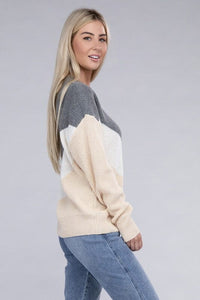 Colorblock Drop Shoulder Sweater | Nuvi Apparel | | Arrow Women's Boutique
