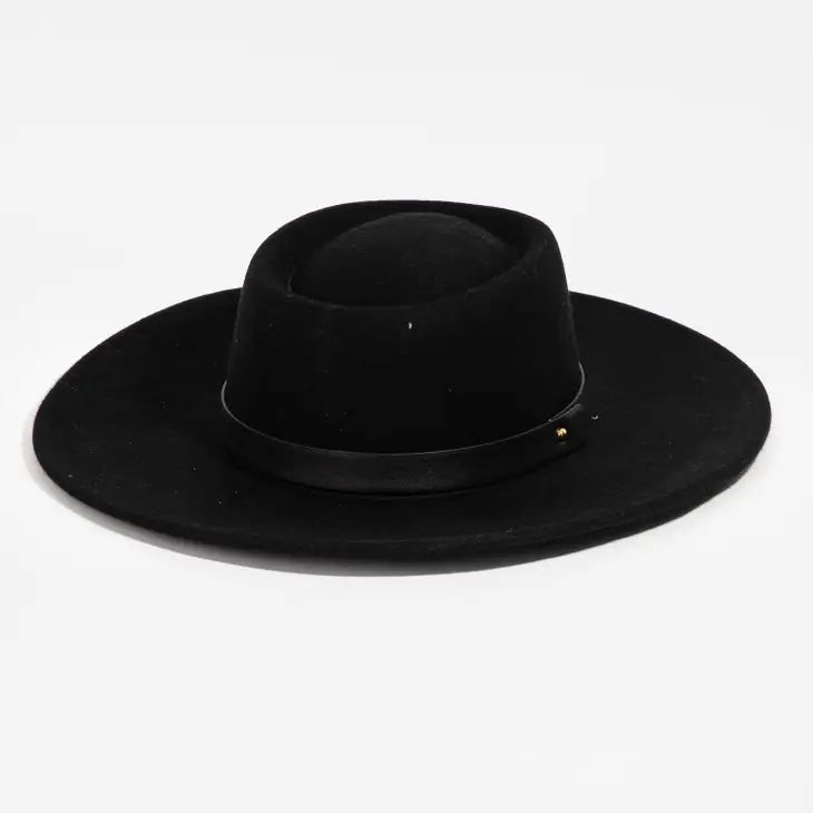 Flat Brim Fashion Hat || Black | collections by fame accessories | | Arrow Women's Boutique