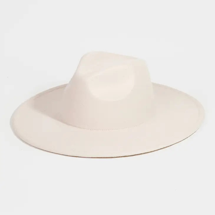 Flat Brim Fedora Hat Fashion || Cream | collections by fame accessories | | Arrow Women's Boutique