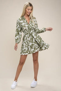 Floral Print Ruffle Short Dress | Nuvi Apparel | | Arrow Women's Boutique